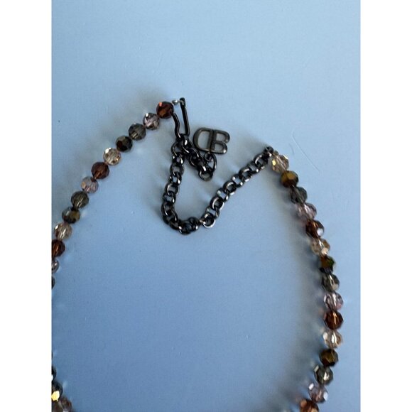 Blair Delmonico Beaded Necklace With Crystal Pendant 15" Length Adjustable Chain - Picture 7 of 13
